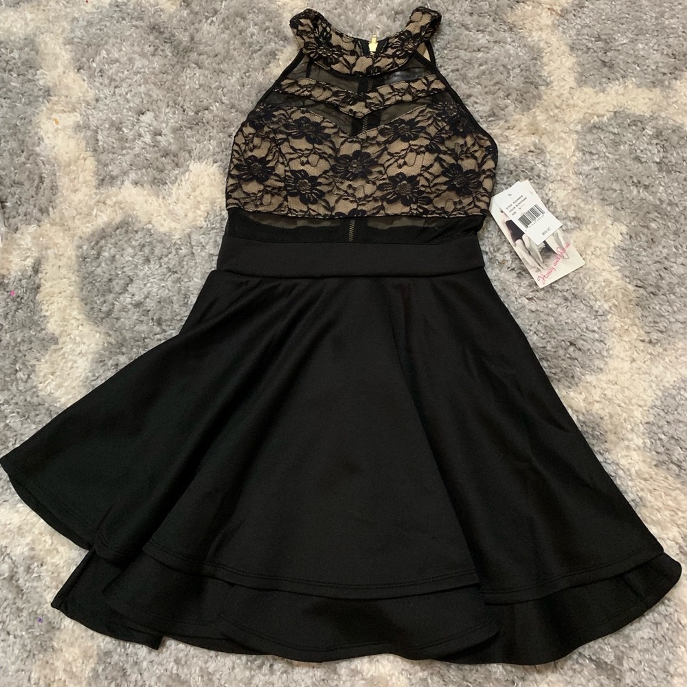 Honey and Rosie Black/Nude Night Out Dress